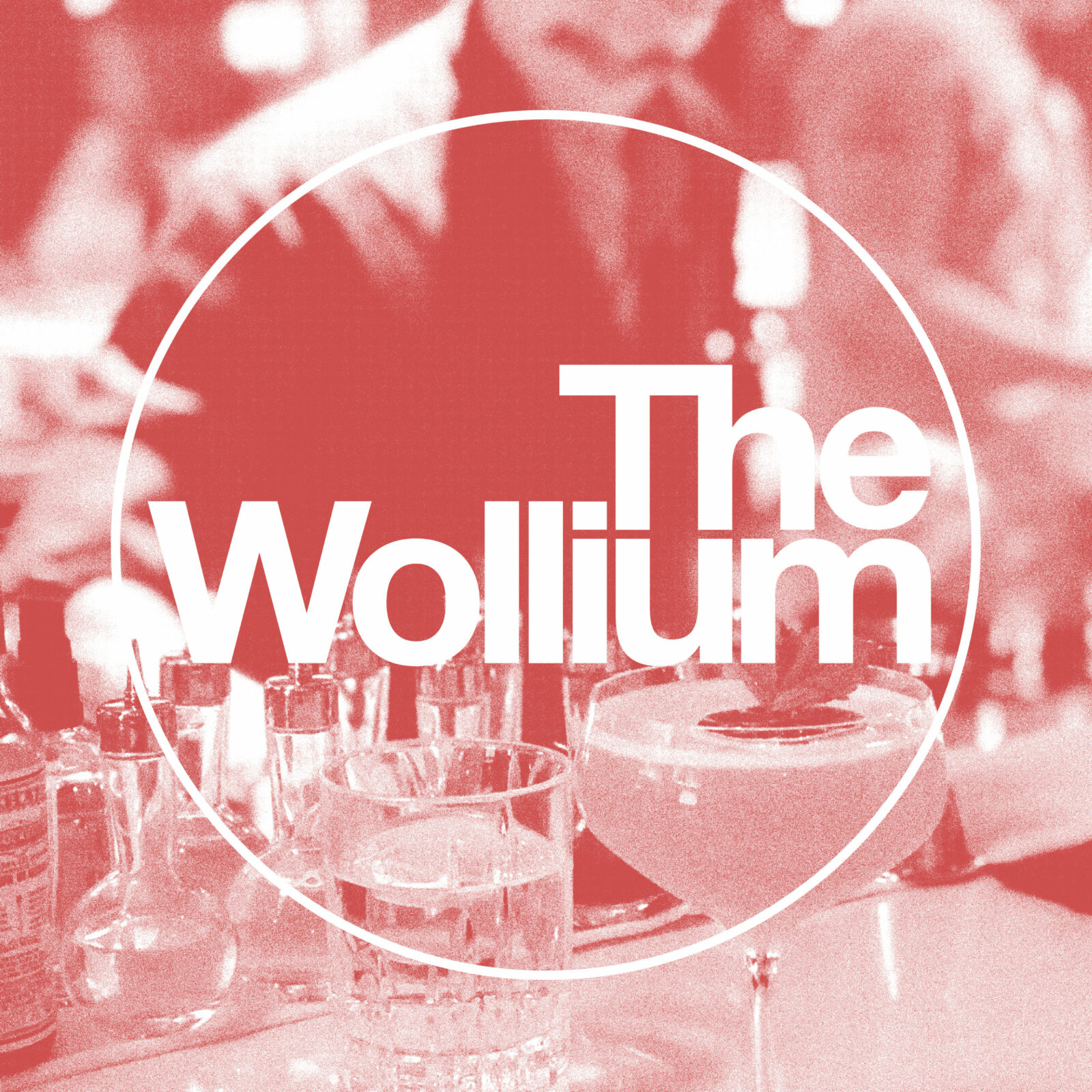 The Wollium - An der Bar Cover - eingefärbtes rotes Bild mit weißem The Wollium Logo drauf